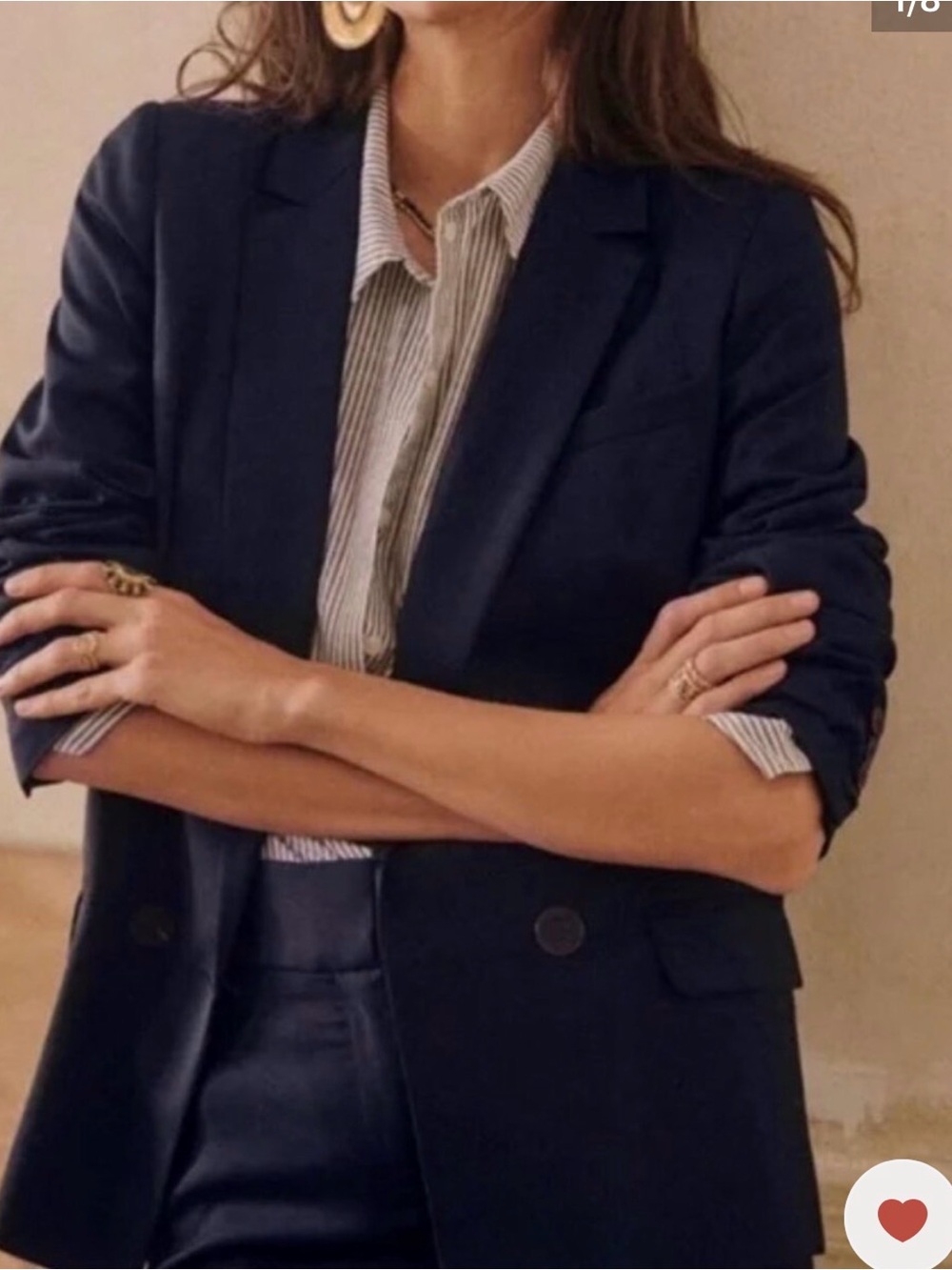 ISO Sézane Navy Double-Breasted Women’s Blazer